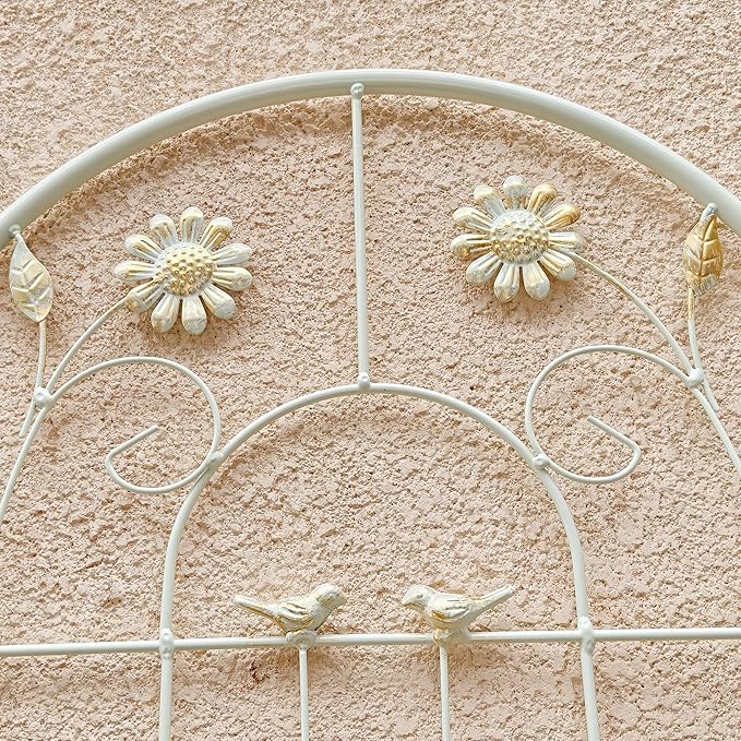 4 Pack Metal Garden Trellis 71 in H x 19.7 in W Rustproof Powder-Coated Plant Support for Climbing Vines Roses Beans Cucumbers Cream White