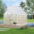 6x7 ft Heavy Duty Polycarbonate Walk-in Greenhouse with Reinforced Aluminum Frame Adjustable Roof Vent and UV Protection Panels for Outdoor Backyard Gardening and Year-Round Plant Care