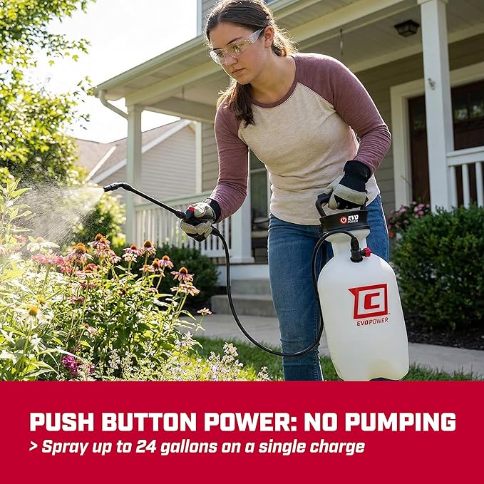 Chapin 28324 Battery Powered Sprayer No More Pumping Pressured Autosprayer 2 Gallon Lawn Garden Anti-Clog Filter Adjustable Spray Nozzle Spraying Plants Watering Weeds Fertilizer and Pests