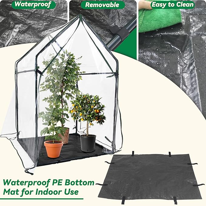 Gardzen Mini Greenhouse with Waterproof Bottom Portable Green House with Strong Metal Frame Small Green House for Outside and Inside Use36.2(L) x36.2(W) x59.5(H)