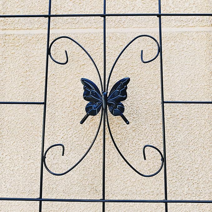 2 Pack Metal Garden Trellis 86.7 x 19.7 Rustproof Trellis for Climbing Plants Outdoor Flower Support Black-91