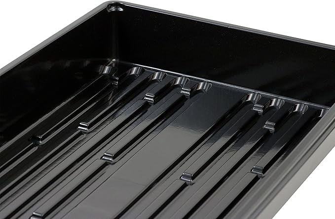 10x20 Inch Black Plastic 50 Pack Plant Propagation Tray – Growing Trays for Garden Planting Seedling Soil &amp Hydroponic Horticulture - Microgreen Trays Grow Plants - No Drain Holes