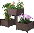 D'vine Dev Planter Raised Beds - Elevated Planter Garden Box with Drainage Plug Raised Garden Beds for Vegetable/Flower/Herb Outdoor Standing Planter Beds Gardening Kit RGB-3