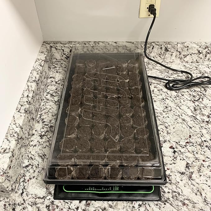Ferry Morse Your Complete Indoor Seed Starting Kit Including Heat Mat T5 Grow Light Fixture and 72 Cell 36mm Pellet Seed Starter Greenhouse Kit
