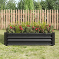 Metal Raised Garden Bed Rectangle Raised Planter 4×2×1ft for Flowers Plants Vegetables Herb Black