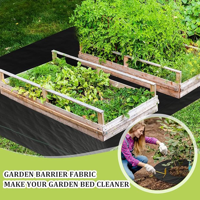 6x500ft Weed Barrier Fabric Heavy Duty 3.2oz Weed Barrier Fabric Easy Setup Woven Landscaping Block Cover Mat for Outdoor Patio Lawn