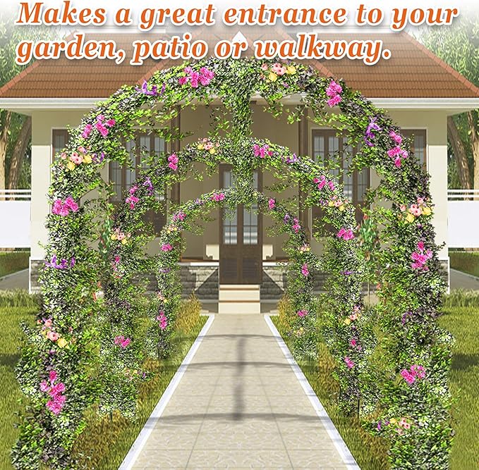 Strong Camel Greenhouse Replacement Frame for Outdoor Larger Hot Garden House  Support Arch Frame Climbing Plants/Flowers/Vegetables (6.5' x 7' x 7.2' Frame)