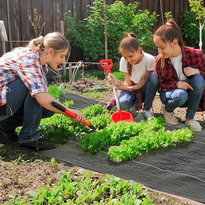 47.9inWx3600inD 140gsm Clean-Install Woven Weed Barrier – Black Pre-Marked Rows No-Slip Texture Edge-Stable Quick-Lay Design