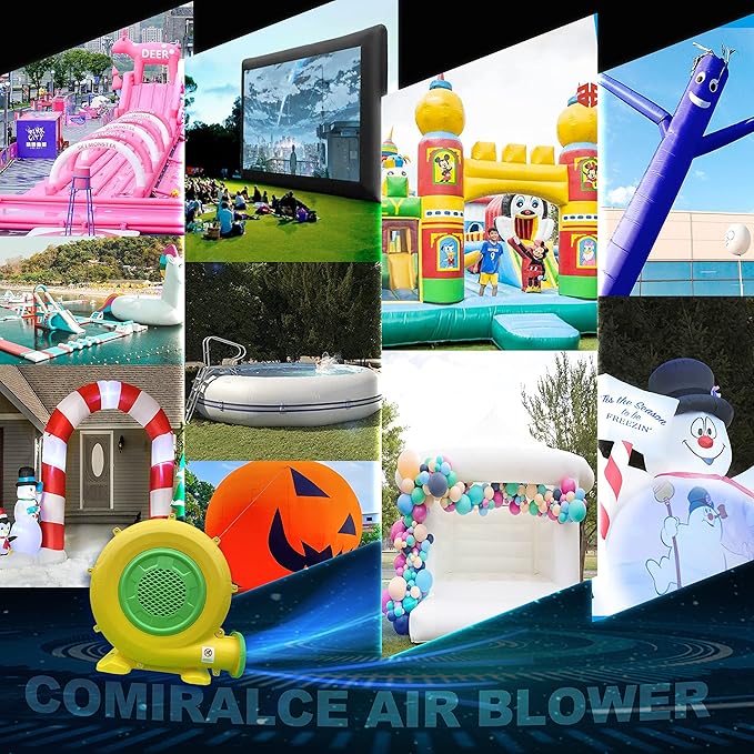 CoMiracle Air Blowers 480 W Inflatable Bounce House Air Blower Outdoor Inflatable Castle and Jump Slides Blower