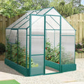6'x 6' Polycarbonate Greenhouse with Waterproof and Lockable DoorLarge Space Heavy Duty Walk-in Plant Garden Conservatory w/ Rain Gutters&ampCross Bracingfor Backyard OutdoorGreen