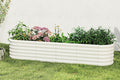 DDK Galvanized Raised Garden Bed Outdoor Planter Bed 8x2x1.5ft Metal Planter Box for Gardening and PlantingMW