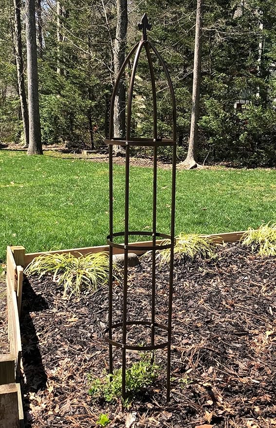 Garden Trellis for Climbing Outdoor Plants Obelisk Trellises Garden Tower 6.3 Feet Tall Bronze
