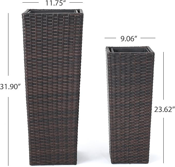 Rattan Flower Pot Brown