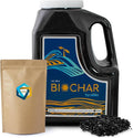 Superchar - Premium Charcoal Soil Amendment - 128oz &amp 24oz High-Yield Organic Fertilizer Supplement - All Natural Enhancer for Garden and Potting Soil - Stimulates Plants Growth- 128oz &amp 24oz