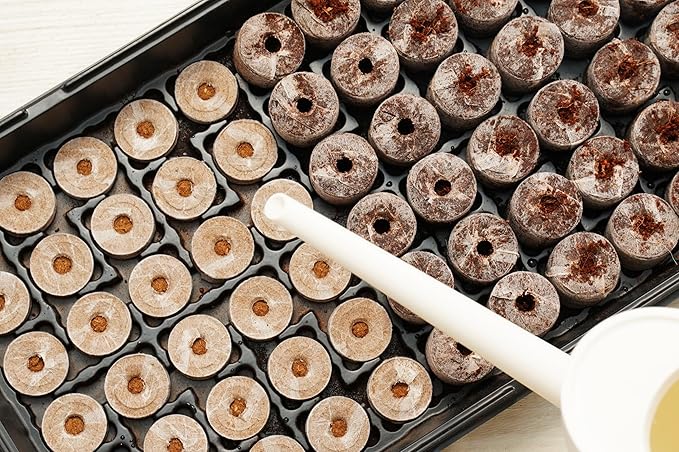 72 Coconut Coir Pellet Seed Starting Greenhouse Kit – 35mm Peat-Free Pellets All-in-One Seed Starter Tray with Humidity Dome Sustainable Indoor Germination