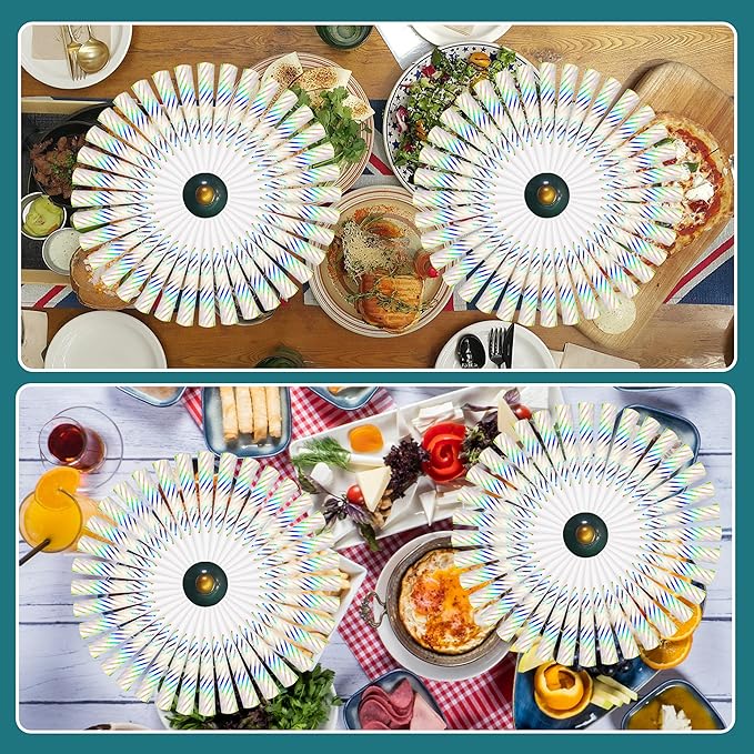 4pcs Fly Fans for Tables Fly Repellent swatter to Keep Flies Away Portable Fly Deterrent Spinner for Picnic Restaurant Party Home BBQ (Black)