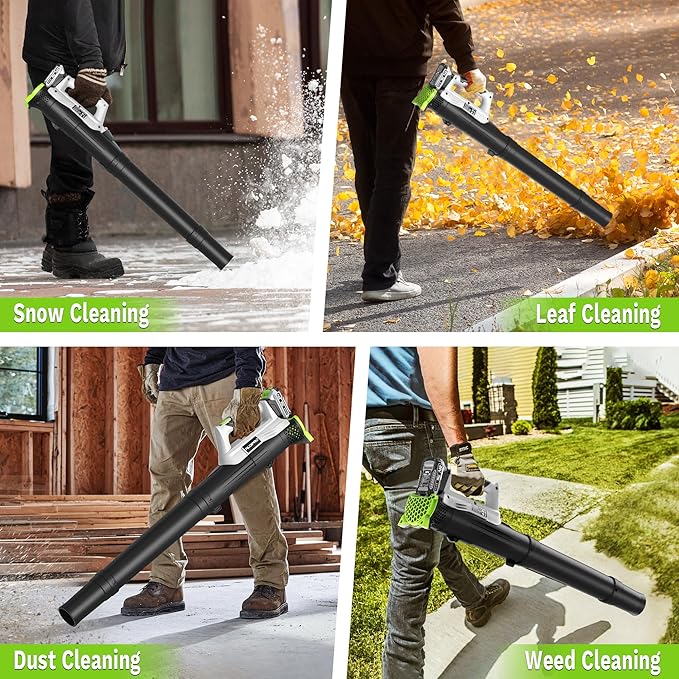 Leaf Blower Cordless with 2x2.0Ah Batteries and Fast Charger 21V Lightweight Electric Leaf Blower Portable Handhold Battery Powered Blowers for Lawn Care Patio Cleaning Blowing Leaves and Dust