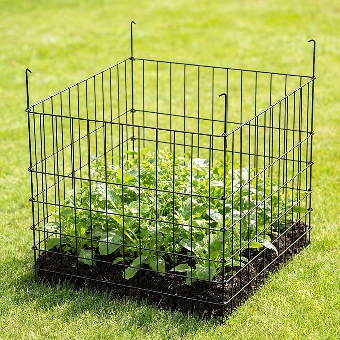 Garden Wire Compost Bin 30x30x24 inches Black Garden Bed Fencing