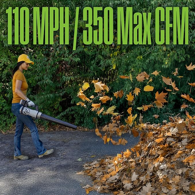 Westinghouse Cordless 20V Leaf Blower with 4Ah Battery and Charger 350 CFM and 110 MPH Max Airspeed 2 hr. Charge Time with Variable Speeds