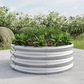32.08*11.4 Tall Round Raised Garedn BedMetal Raised Beds for Vegetables Outdoor GRaised Planter Box Backyard Patio Planter Raised Beds for Flowers Herbs Fruits Black