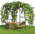 DoCred Garden Arch Trellis 88in H x 88in L Large Garden Arch Arbor Trellis for Climbing Plants Outdoor Plant Support for Cucumber Grape VineTall Metal Gardens Archway for Lawn Party Ceremony