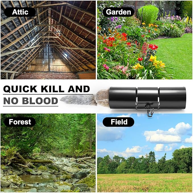 Qualirey Tube Squirrel Trap Rust Resistant Trap 4.5'' in Diameter with a Setting Tongs for Backyards Patios Gardens Safe and Effective Pest Control Commercial and Residential Use(1 Pcs 15 Inch)