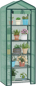 Greenhouse for Indoor Outdoor Small Plastic Plant Green House 5-Tier Rack Stand Portable Greenhouses with Durable PE Cover for Seedling