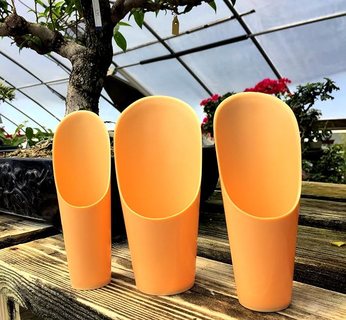 Plastic Soil Scoopers by Tinyroots - Set of 3 Soil Scoop Set Used by Kaikou School of Bonsai Since 1987