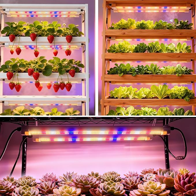 FARMLITE Grow Lights for Indoor Plants Full Spectrum Grow Light Strips for Indoor Plants Grow Lamp Led Seeding Grow Light (8 Pack)