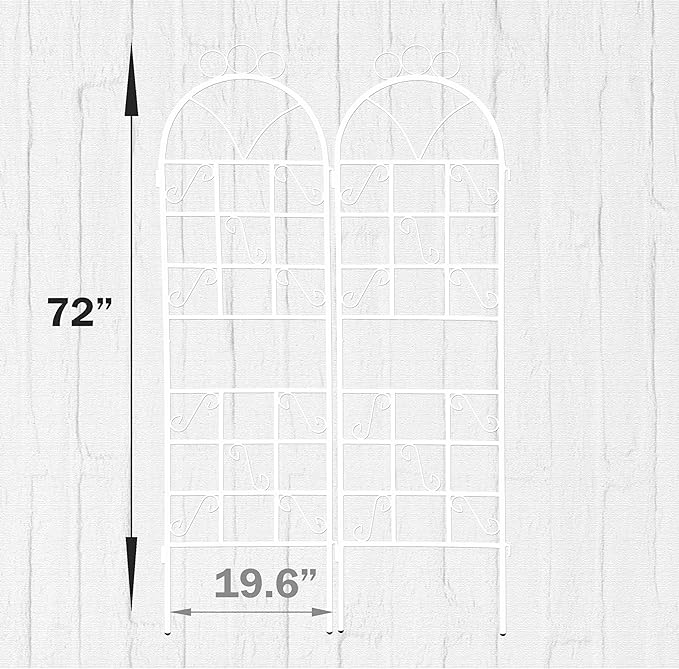 1Set (2pcs) Metal Garden Trellis for Climbing Plants Outdoor Rustproof Plant Support -Ceramic whiteware