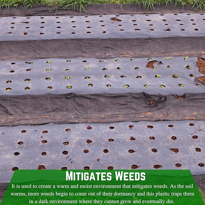 Farm Plastic Supply - Weed Control 6 Mil Black Plastic Sheeting - Heavy Duty Weed Barrier Landscape Fabric for Outdoor Gardens Non Woven Weed Blocker Fabric Weed Control (40' x 200')