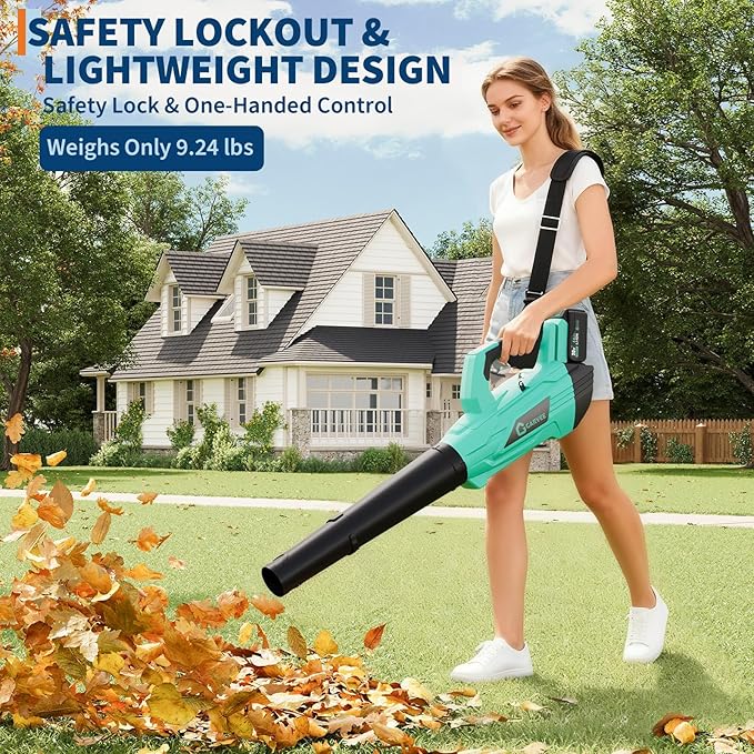 Leaf Blower Electric Cordless Leaf Blower with 1 4.0Ah Batteries and Charger 750CFM &amp 250MPH Lightweight Cordless Blowers for Blowing Leaves Patio Cleaning Blowers for Lawn Care