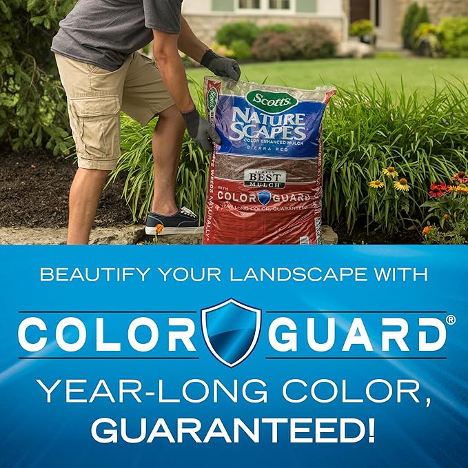 Scotts Nature Scapes Color Enhanced Mulch Sierra Red - Wood Shredded and Bagged Red Landscaping Mulch Bulk Pallet - 1.5 cu. ft. Bags Pallet of 80