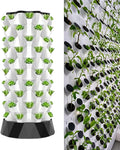 Aeroponic Garden Tower Indoor and Outdoor Hydroponics Growing Sys-tem for Indoor Garden Hydroponics Tower for Vegetables Herbs StrawberriesWhite-80holes