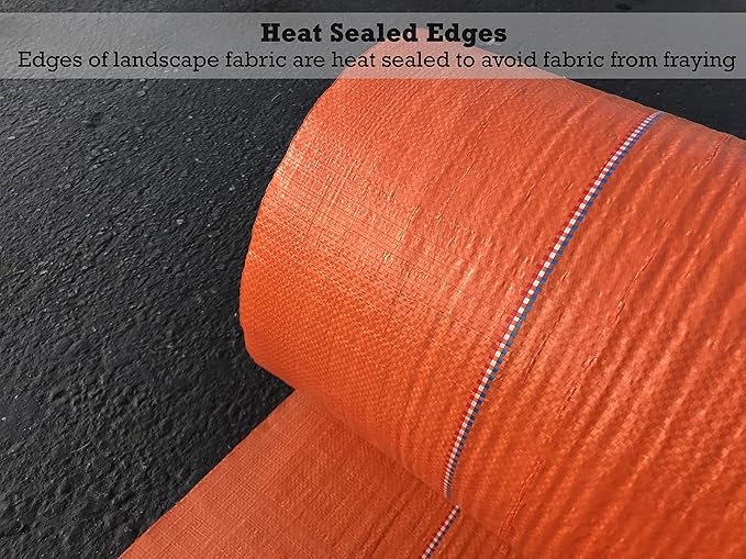 Sandbaggy Orange Color Ground Cover | Reflects Sun Rays &amp Reduces Soil Temps | Up to 5°F Cooler Soil Temp Vs Black Fabric | Great as Weed Blocker Landscape Fabric (3 ft x 300 feet Roll)