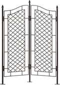 H Potter Large 2-Panel Garden Trellis 72 Installed Height 75 lb Heavy Iron Privacy Screen Freestanding Metal Outdoor Landscape Structure GAR573