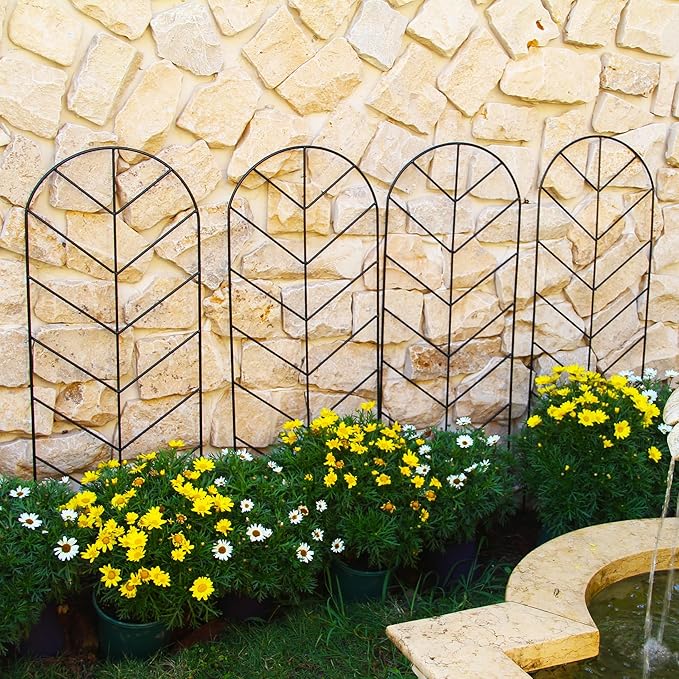 2 Pack Trellis for Climbing Plants Outdoor 45 H x 15.9 W Garden Trellis Plant Trellis for Climbing Rose Vegetable Flower Lawn Backyard Black Metal Trellis