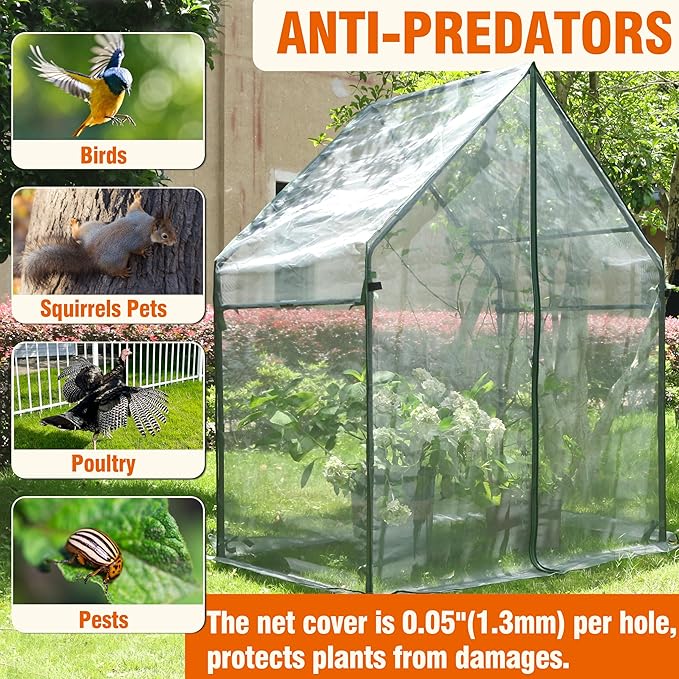 Gardzen Mini Greenhouse with Mesh Cover Portable Outdoor Greenhouse Enhanced Ventilation Ideal for Spring Summer &amp Fall 36.2(L) x53.3(W) x66.1(H)