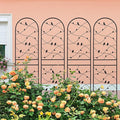 4 Pack Metal Garden Trellis 71 x 19.7 Rustproof Trellis for Climbing Plants Outdoor Flower Support Bird Deco Black
