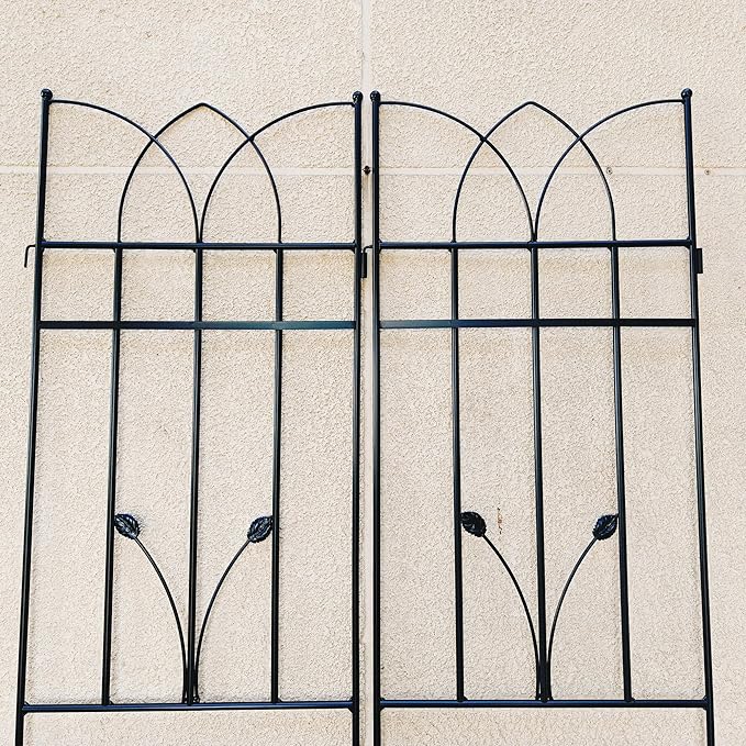 Garden Trellis for Climbing Plants 4 Packs Outdoor Trellis 5.9ft Rustproof Plant Support for Vines Vegetables Flowers Metal Planter Trellis Black