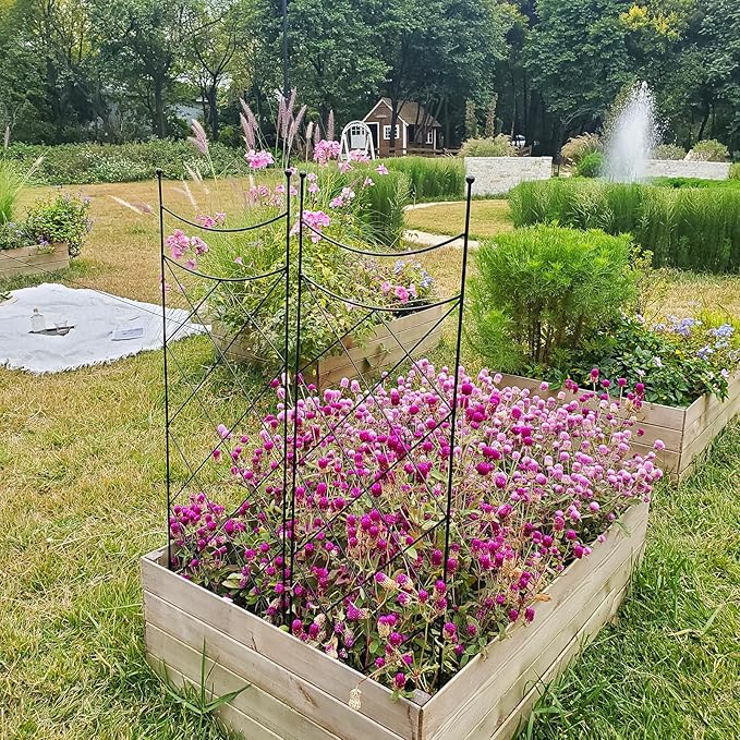 45.3 H x 15 W Metal Garden Trellis for Climbing Plants Black Iron Trellis for Vines Plant Rose Vegetable SupportLarge Decorative Outdoor Trellis2 Pack