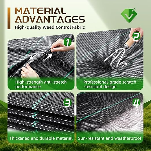 Land Guard 4ft x 300ft Weed Barrier Fabric Heavy Dusty Ground Cover Weed Mat Woven Landscape Fabric for Garden Lawn and Outdoor Project
