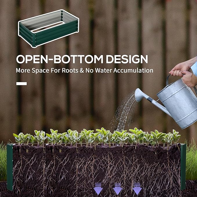 Metal Planter BoxGalvanized Raised Garden Bedfor Growing VegetablesFlowersHerbsSucculents