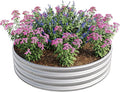 Round Galvanized Raised Garden Bed Outdoor Metal Planter Raised Beds Backyard Patio Raised Planter Box for Gardening Vegetables Fruits Flowers and Herbs 47.24 Dia. x 11.42 H(1pack) Sliver
