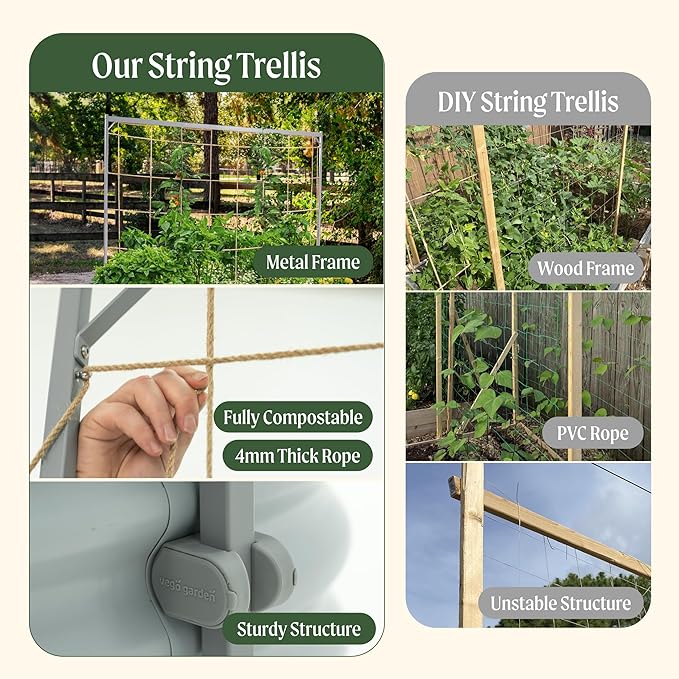 Vego Garden 9.5ft Long Tomato Metal Frame Trellis Garden Trellis for Climbing Plants Like Cucumber Beans Tomatoes &amp Vines (Garden Beds Not Included)