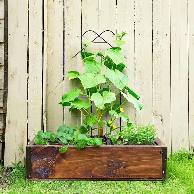 ARIFARO 40 Metal Garden Trellis for Climbing Plants 4 Pack Large Plant Trellis for Potted Plants Indoor Outdoor Black Garden Trellis for Vines Cucumbers Flowers 16.5 Wide