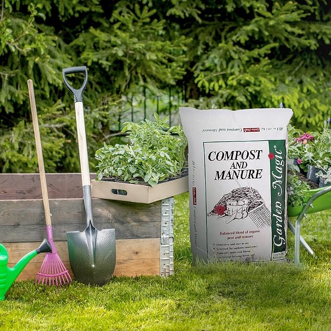 Michigan Peat 40 Pound Garden Magic Compost and Manure with Odor Free Blend and Naturally Moist and Fibrous for Lawn and Garden 3 Pack