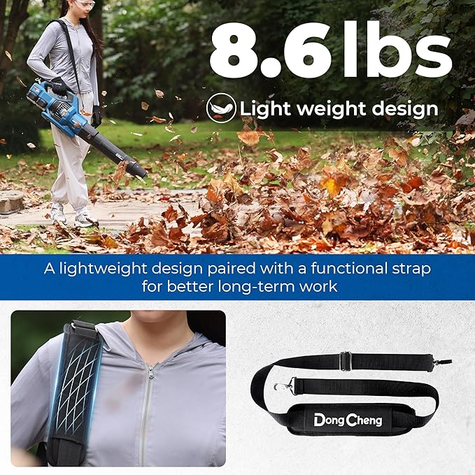 Dong Cheng Brushless Cordless Leaf Blower 40V Battery Powered Blower with 2 * 4.0Ah Batteries &amp Charger 650 CFM High-Efficiency Blower for Sidewalks Driveways Town Care Blowing Leaves and Sno