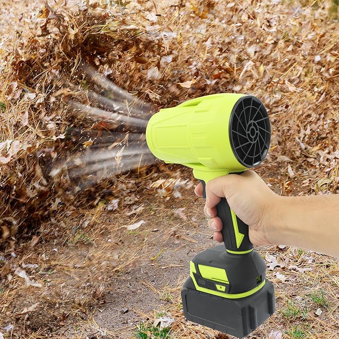 Handheld Electric Cordless Leaf Blower 21000RPM Leaf Blower with 540G Wind Pressure &amp 450W Power Handheld Blowers with 2 Battery &amp 1 Charger for Blow Leaves &amp Dust (Green)