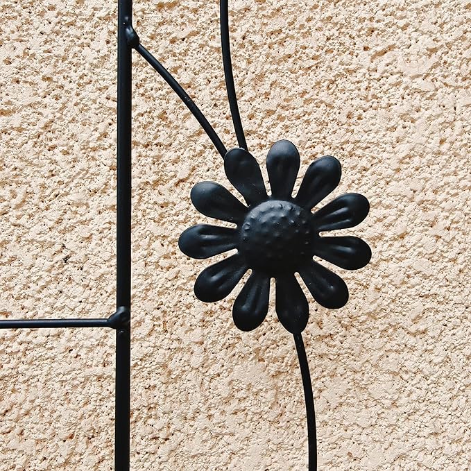 2 Pack Large Garden Trellis Heavy Duty Rustproof Iron Plant Trellis for Potted Plant Support Metal Climbing Rose Trellis Vine Vegetable CucumberBlack-86.7 H x 19.7 W